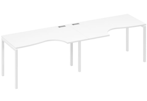 Рабочая станция эргономичная 2х140 Классика Мира Лофт, цвет белый премиум + белый
