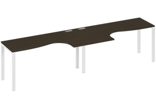 Рабочая станция эргономичная (2х160) Мира Нумо, цвет венге + белый