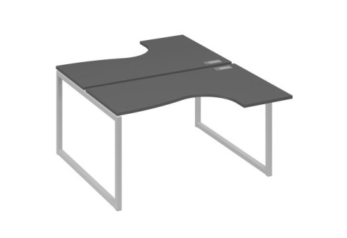 Рабочая станция эргономичная (2х140) Мира Одри, цвет антрацит премиум + серый