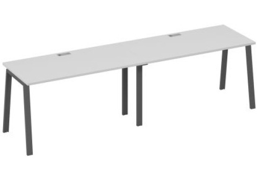 Рабочая станция 2х140 Мира Трио, цвет серый + антрацит