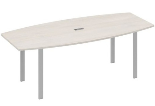 Стол для переговоров фигурный Мира Нумо, цвет дуб шамони + серый