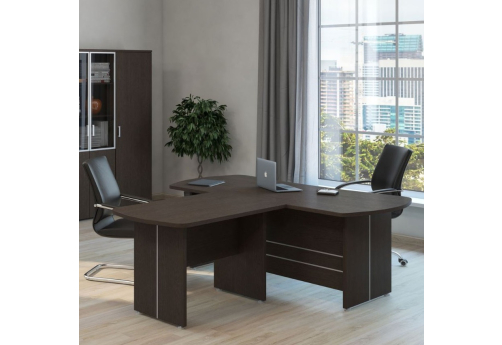 Стол письменный с брифинг-приставкой Дюшес, цвет тёмный дуб