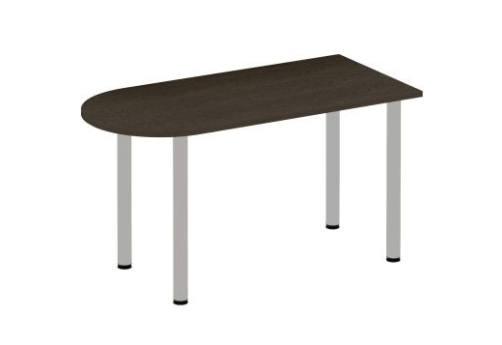 Стол письменный полукруглый на хромированных опорах Тарли Хром, цвет венге