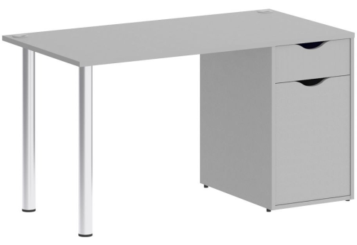 Стол письменный с тумбой, цвет серый