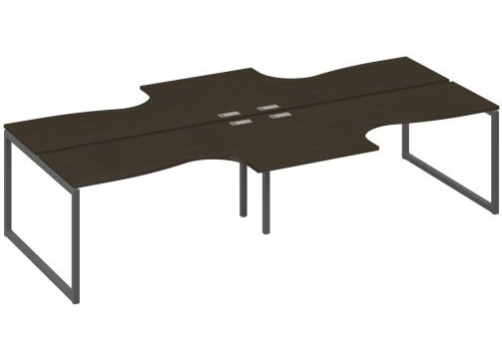 Рабочая станция эргономичная (4х160) Мира Одри, цвет венге + антрацит