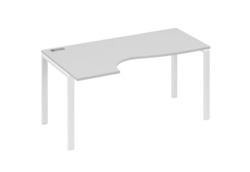 Стол эргономичный левый Мира Нумо, цвет серый + белый