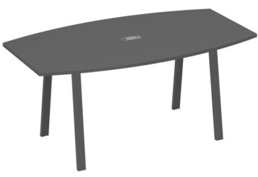 Стол для переговоров Мира Трио, цвет антрацит премиум + антрацит