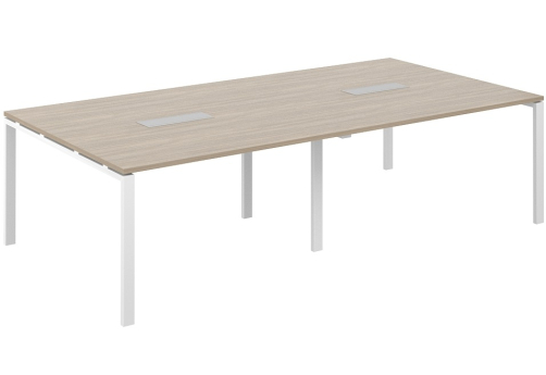 Стол переговорный Индиго Сет, цвет дуб темный + белый