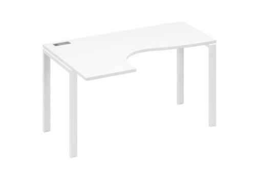 Стол эргономичный левый Мира Нумо, цвет белый премиум + белый