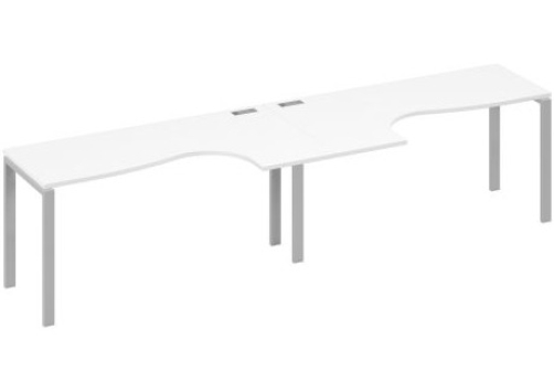 Рабочая станция эргономичная (2х160) Мира Нумо, цвет белый премиум + серый