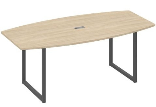 Стол для переговоров фигурный Мира Одри, цвет дуб скандинавский + антрацит