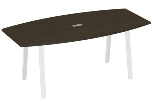 Стол для переговоров Мира Трио, цвет венге + белый