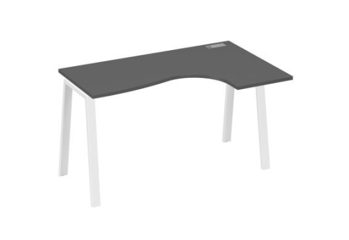Стол эргономичный правый Мира Трио, цвет антрацит премиум + белый