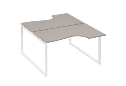 Рабочая станция эргономичная (2х140) Мира Одри, цвет мокко премиум + белый