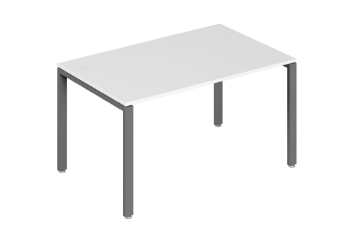 Стол письменный на металлоопорах, цвет белый