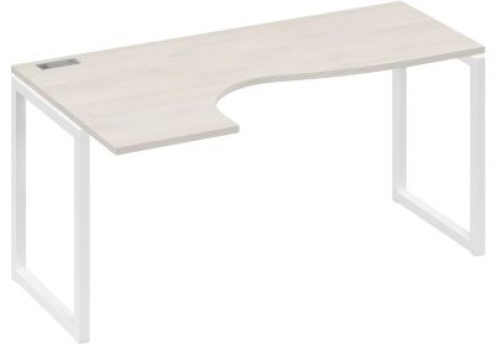 Стол эргономичный левый Мира Одри, цвет дуб шамони + белый