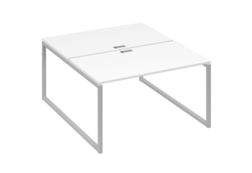 Рабочая станция (2х140) Мира Одри, цвет белый премиум + серый