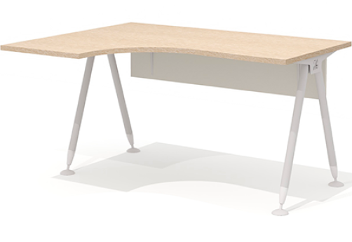 Стол эргономичный на металлокаркасе левый Джерси, цвет дуб