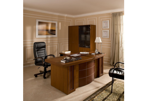 Стол письменный с боковой приставкой Форио, цвет орех