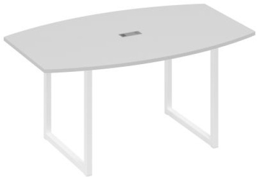 Стол для переговоров фигурный Мира Одри, цвет серый + белый