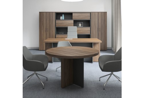 Стол для переговоров Грегори, цвет орех + антрацит