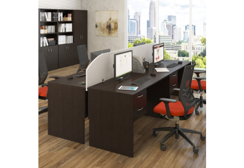 Составной стол на 4 рабочих места МЛ Эко Венге, цвет венге