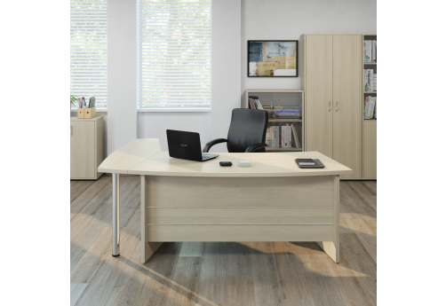 Стол руководителя с приставкой Амарант, цвет дуб светлый