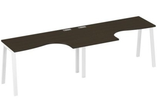 Рабочая станция эргономичная 2х140 Мира Трио, цвет венге + белый