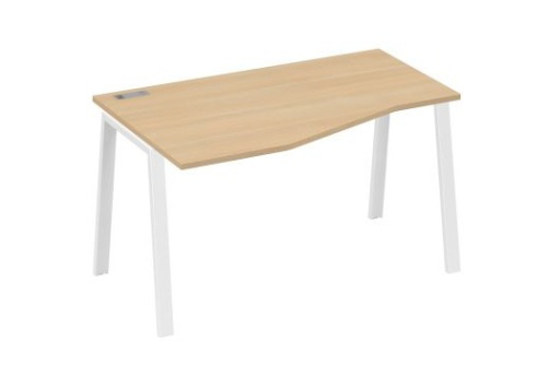 Стол эргономичный левый 140 Мира Трио, цвет натуральный дуб + белый
