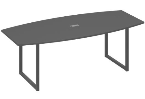 Стол для переговоров фигурный Мира Одри, цвет антрацит премиум + антрацит