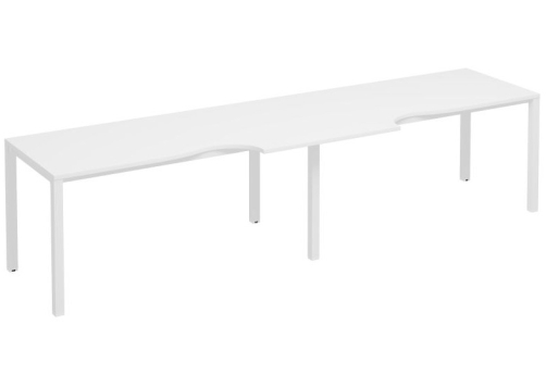Рабочая станция эргономичная (2х160) Прайм Металл 50, цвет белый + белый