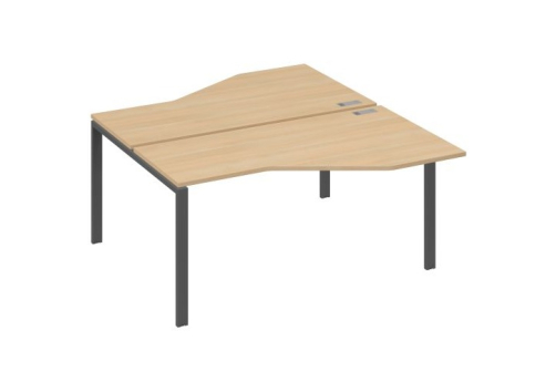Рабочая станция эргономичная (2х160) Мира Нумо, цвет натуральный дуб + антрацит