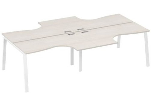 Рабочая станция эргономичная 4х140 Мира Трио, цвет дуб шамони + белый