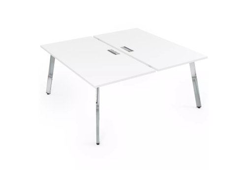 Стол на 2 рабочих места, цвет белый премиум