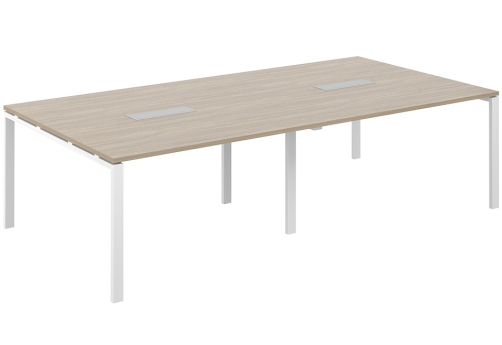 Стол переговорный Индиго Сет, цвет дуб темный + белый