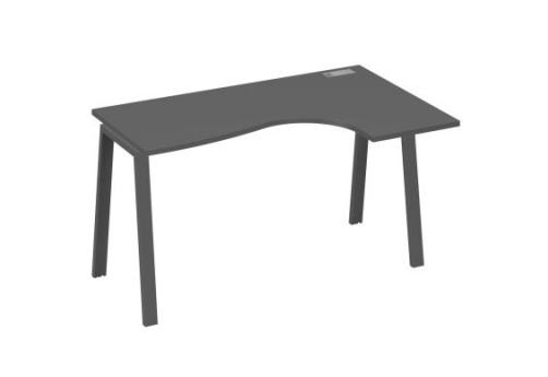 Стол эргономичный правый Мира Трио, цвет антрацит премиум + антрацит