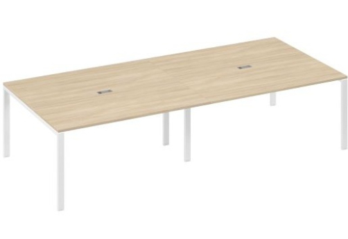 Стол для переговоров прямоугольный Мира Нумо, цвет дуб скандинавский + белый