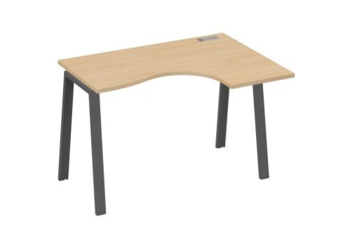 Стол эргономичный правый Мира Трио, цвет натуральный дуб + антрацит
