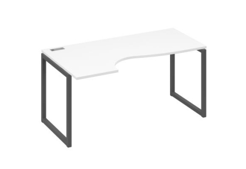 Стол эргономичный левый Мира Одри, цвет белый премиум + антрацит