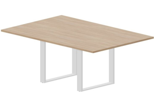Стол для переговоров Бронкс Конференц, цвет светлый дуб + белый