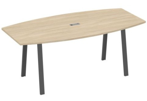 Стол для переговоров Мира Трио, цвет дуб скандинавский + антрацит