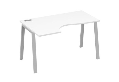 Стол эргономичный левый 140 Мира Трио, цвет белый премиум + серый