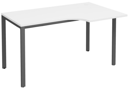 Стол эргономичный правый на металлокаркасе Прайм Металл 25, цвет белый + антрацит