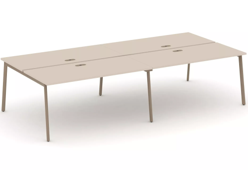 Рабочая станция на 4 места (с лючками), цвет капучино