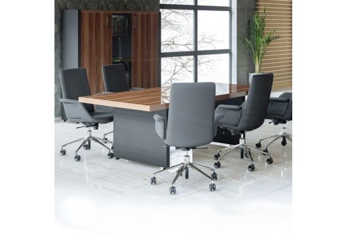 Стол для переговоров Виктория, цвет дуб + черный