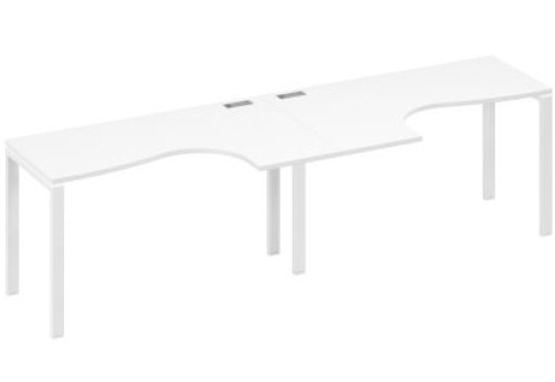 Рабочая станция эргономичная (2х140) Мира Нумо, цвет белый премиум + белый