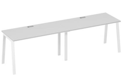 Рабочая станция 2х140 Мира Трио, цвет серый + белый