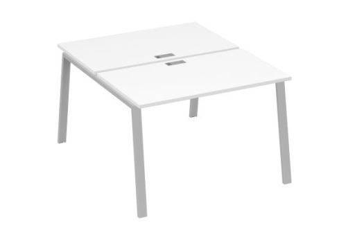 Рабочая станция 2х120 Мира Трио, цвет белый премиум + серый