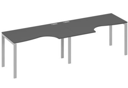 Рабочая станция эргономичная (2х140) Мира Нумо, цвет антрацит премиум + серый