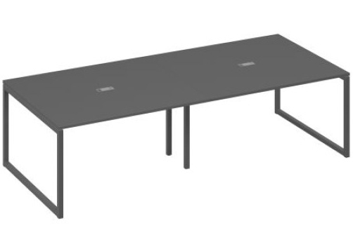 Стол для переговоров прямоугольный Мира Одри, цвет антрацит премиум + антрацит